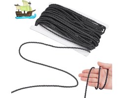 20m Natuurlijk Papieren Touw van 4mm voor Macramé, Bloembakken en Cadeaupakketten, Zwart
