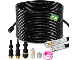 20M Rioolslang Geschikt Voor Kärcher K2, K3, K4, K5, K6, K7 & Lavor Hogedrukreiniger - Afvoerpijp Slang Reiniging Set - Rioolreinigingsset- Met roterende en voorwaartse kop