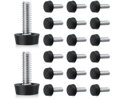 20pcs 1/4"-20 UNC Thread Furniture Leg Leveler, Adjustable Table Adjusting Feet Screw-In Non-slip Chair Leg Extender for Cabinet Desk Dresser Stool Noise Reduction