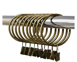 20PCS Bronze Curtain Clips Rings Metal Curtain Rings Interior Diameter 38mm/1.5 Inch Electroplating Processing