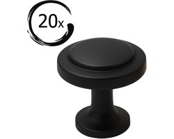 20X 2X Meubelknop zwart rond Diameter 32 mm - Kastknop - Meubelknop - Deurknoppen voor kasten - kastknoppen - Meubelbeslag - Deurknopjes - Meubelknoppen - Memphis