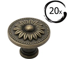 20X Kastknoppen Orleans Brons - Kastknop - Meubelknop - Klassiek - deurknoppen voor kasten - Meubelbeslag - deurknopjes - Klassiek knoppen - Bronze knoppen