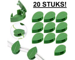 20x Plant Clips Zelfklevend – Plant Ondersteuning voor Klimplanten – Plantenclips Muur – Herbruikbare Plantgeleiders – Bladvorm – Groen