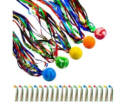 20x Rubberen Stuiterballen - Met gekleurde banden - Springballen - Flummies voor kinderen - Springbal - Mini-springballen - Stootende rubberen ballen - Springballen voor kinderen - Meerkleurig met verschillende ontwerpen