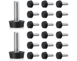 20x Verstelbare meubelvoeten 1/4"-20 UNC, antislip, geluiddempend, voor tafels, stoelen, kasten en dressoirs