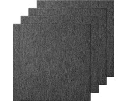 20“X20” Herbruikbare Tapijttegels, Zacht Gevoerde Vierkanten met Demping, Eenvoudige Doe-Het-Zelf Installatie voor Slaapkamer, Woonkamer, Binnen en Buiten - Donkergrijs (20 Tegels)