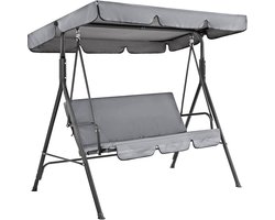 210D Vervangingsdak voor Tuinschommel - Hoog 249x185x15cm + Zit 150x50x10cm, Grijs