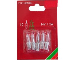 2121-053SB reservelampjes, voor mini-lichtkettingen, 24V, 1,2W, blisterverpakking met 5 stuks, transparante steekfitting, helder
