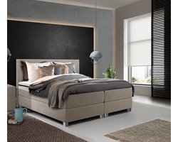 21Home® Boxspring 160x200 - Complete set met matras & topper - Beige
