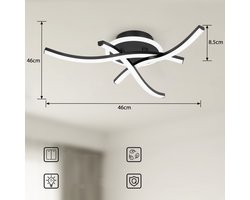 21W LED-plafondlamp drie lampen- 3360 lume - met geheugenfunctie en driekleurige dimfunctie- geschikt voor woonkamer keuken slaapkamer en hal- zandzward