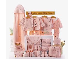 22-delig Newborn Baby Kleding Meisjes | Baby Cadeau - 22 stuks | Kraam cadeau | Babyshower Cadeau Set | 0-6 Maanden - Roze