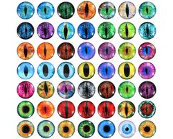 22 mm vliegerogen, 100 stuks, ronde glazen ogen voor dieren, gehaakte ogen, gemengde kleuren