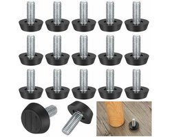 22 Stuks - Verstelbare Meubelpoten – M8 x 20 Meubel Verstelbare Nivelleervoetjes – Schroefbare Nivellerende Glijders – Voor Tafel, Stoel, Kast, Bank, Meubelpoten – Zwart
