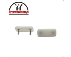 22 STUKS - Witte Rechthoekige Glijnagel 39x16mm – Kunststof Meubelglijder / Stoelpootdop / Meubelbeschermer met HD-PE Glijvlak – Voor Stoelen, Tafels en Meubels op Tapijt en Harde Vloeren