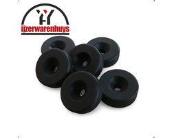 22 STUKS - Zwarte Aanschroefbare Meubelglijder 30x10mm – Kunststof Stoelpootdop / Meubelvoet / Pootdop met Versterkingsribben – Voorkomt Optrekkend Vocht – Geschikt voor Tuin- en Buitenmeubels