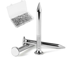 220 stuks stalen spijkers, 20 mm, verzinkt, nagelhoutbewerking, baksteen, binnen en buiten, voor betonnen muren, kleine nagels