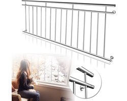 225x90cm Frans balkon Roestvrij staal Balustrade Balkonbalustrade Terrasbalustrade Onderhoudsvriendelijk Vulstaven Staafbalustrade Balkonhekwerk Balkonbalustrade Raambeveiliging