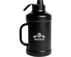 2.2L / 2,2L RVS Thermos & Drinkfles - Grote Water Jug 2.2 Liter - Met Stevig Handvat - Dubbelwandig Geïsoleerd - BPA-vrij & Vaatwasserbestendig - Sportfles / Bidon - Ook geschikt als 2 L drinkfles
