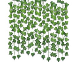 2.2m Kunstklimop-slinger – Lange kunstwijnrank met zijden bladeren – Groene decoratie voor bruiloften, feesten, huis, tuin en muur – Pak van 12