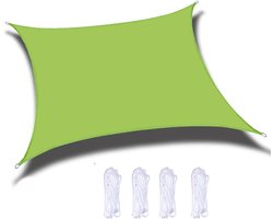 2*2m Rechthoekig Schaduwdoek - Schaduwdoek - Schaduwnet - Luifel - Zonnedoek - Zonnescherm - Zonnezeil - Schaduwnet - Met Spankoorden - Waterdicht Schaduwdoek - Terrasoverkapping - Tuin Schaduwzeil - Uv-Bestendig - Voor Tuin, Terras, Camping - Groen