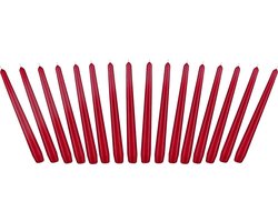 24 cm Conische Kaarsen voor Kandelaars en Kaarshouders - 16 stuks - Lange, Druipvrije Sierkaarsen met Lange Brandduur - Kaarsenset Donkerrood [Energieklasse E]