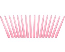 24 cm Conische Kaarsen voor Kandelaars en Kaarshouders - 16 stuks - Lange, Druipvrije Sierkaarsen met Lange Brandduur - Kaarsenset Roze