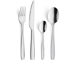 24-delig BesteKset Hôtel – roestvrijstaal – tijdloos design – tafelvork, tafellepel, koffielepel, tafelmens – 18/0