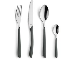 24-delig Bestekset voor 6 Personen met Grijze Handgrepen van RVS