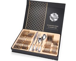24-delig Luxe Zilverkleurig Bestek Set - RVS - Voor 6 Personen - Familieset - Luxe