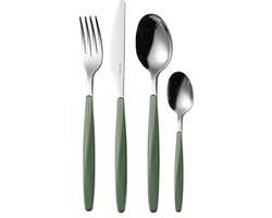 24-delige bestekset - olijfgroen - 16,8 x 7,5 x 25,5 cm