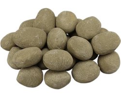 24 delige - keramiek - Keramisch- steenset - Khaki voor sfeerhaard - gashaard donker beige