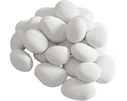 24 delige - keramiek - Keramisch- steenset - Wit voor sfeerhaard - gashaard