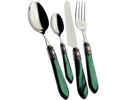 24-delige Oxford Bestekset in Staal en ABS – Groen – 39 x 27 x 5 cm