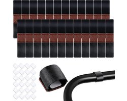 24-delige vilten meubelbeschermers met klittenband - Antislip pads voor krukpoten - Meubelvoetbeschermers - Omhullende viltbeschermers, stoelslede vloerbeschermers - Krasvrij - Geen lawaai (zwart)