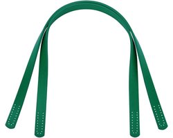 24 Inch Leren Tas Handvatten, 2 Stuks Groene Leren Tasriemen, Vervangende Handgrepen voor DIY Handtassen en Schoudertassen, Ideaal voor Naai-projecten