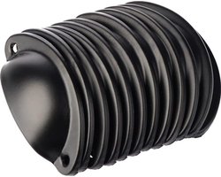 24 schelpvormige handgrepen, antieke smeedijzeren ladehandgrepen, komvormige handgrepen, meubelknopset, komvormige halve cirkels, 8,2 cm x 3,5 cm, zwart.