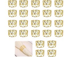 24 Servetringen Vintage Roségoud Goud - Uitgehold - Bruiloft Kerst Familieverzameling Eettafeldecoratie