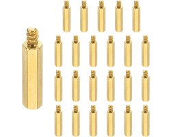 24 Stks M2 12+3mm Hex Standoff Spacer, Mannelijke naar Vrouwelijke Koperen Schroefdraad Pijlers Standoff Spacer Zeshoekige Afstandhouders Afstandhouders Schroeven Moeren voor PC PCB Moederbord
