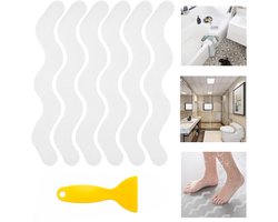 24 Stuks Antislip tape - Met schraper – 20 cm x 2 cm - Antislipstickers voor badkuip - Plakstrip voor in bad, douche, gladde vloeren, trap - Transparante tape - LOUZIR
