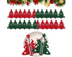 24 stuks bestekhouders voor kerstboom decoratie, mes en vorken voor feestelijke kersttafel en keuken