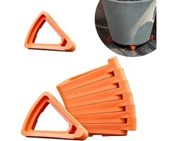 24 stuks - bloempot voeten - driehoek bloem pot rack - onzichtbare bloempot - plastic driehoekige bloempotmat - voor kleine tot grote plantenbakken (klein oranje)