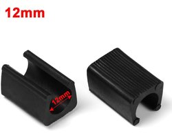 24 stuks kunststof stoelpoten, stoelglijders, vloerbeschermglijders, U-vormig, 12 mm diameter, zwart, voor stalen buisstoelen