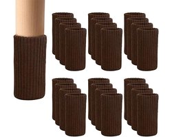 24 stuks meubelbeensokken - Stoelsokken - bruin meubelsokken - stoelpoot vloerbeschermers - Viltjes Stoelpoten - hoge elastische stoelpoot covers meubeldoppen set - gemakkelijk te verplaatsen en lawaai te verminderen - Meubelpoot - Antislipmat