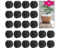 24 Stuks Onzichtbare Bloempot Voeten - Ronde Rubberen Risers voor Planten (3x3x1.5 cm)