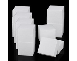 24 Stuks Piepschuim Blokken Rechthoekig - Wit Modelleer Schuim voor Knutselen en Decoratie