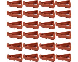 24 stuks - Plantenpotstandaard - Onzichtbare plantenpotlift - Kunststof driehoekige plantenpotvoet - Geschikt voor binnen- en buitenplantenpotten - Kleine voetjes - Rood