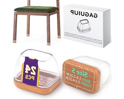 24 stuks - Rechthoekige vilten stoelpootbeschermers - Hardhouten vloeren - Meubelpads - Stoelglijders - Barkrukken - Bureau - Doorzichtige stoelpoothoezen - Paslengte