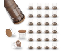 24 stuks stoelpootdoppen, beschermdoppen voor stoelpoten, transparant Vloerbeschermers met viltdoppen voor stoelen – Geluidsarme vloerbescherming voor houten vloeren Tegels Antislip Rond 19-23 mm