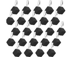 24 stuks tafelkleedgewichten, tafelkleden, hangers met stenen, tafelkleedgewichten, zware marmeren kubus, tafelkleedhanger met metalen clip voor familiediner, feestdecoratie, picknick in de buitenlucht (zwart)