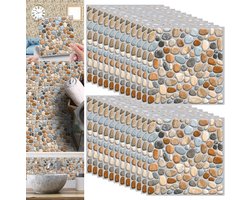 24 stuks zelfklevende plaktegels - waterdicht - decoratieve stickertegels - keuken badkamer - 20 x 20 cm - grijs Tegelstickers